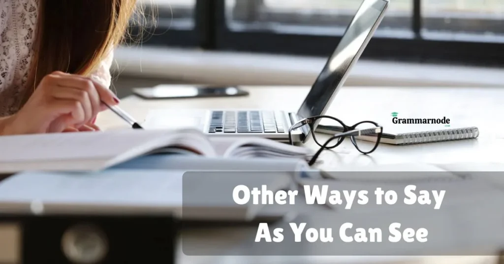 Other Ways To Say As You Can See